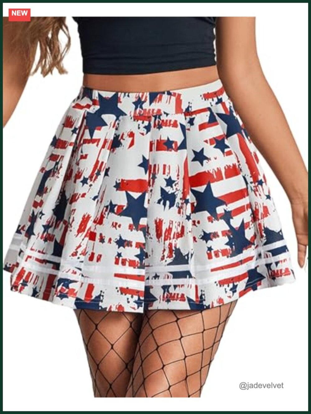 Pleated Mini Skirt Elastic High Waist Cheer School Uniform Skirt